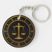 Gold Libra Astrology Gift for Libra Personality キーホルダー (裏面)