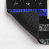 (Gold) Lieutenant Thin Blue Line Distressed Flag マウスパッド (コーナー)