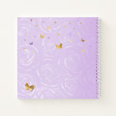 Gold Light Purple Rose Elegant Quinceanera Guest ノートブック (裏面)