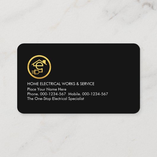 Gold Lightning Powers Letter-e Electric 名刺 (裏面)