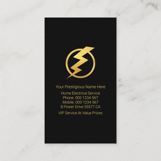 Gold Lightning Striking Home 名刺 (裏面)