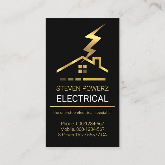 Gold Lightning Striking Home 名刺 (正面)