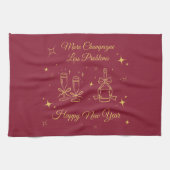 Gold Line Art New Year Design キッチンタオル (横)