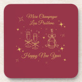 Gold Line Art New Year Design コースター (正面)