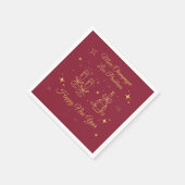 Gold Line Art New Year Design スタンダードカクテルナプキン (角)