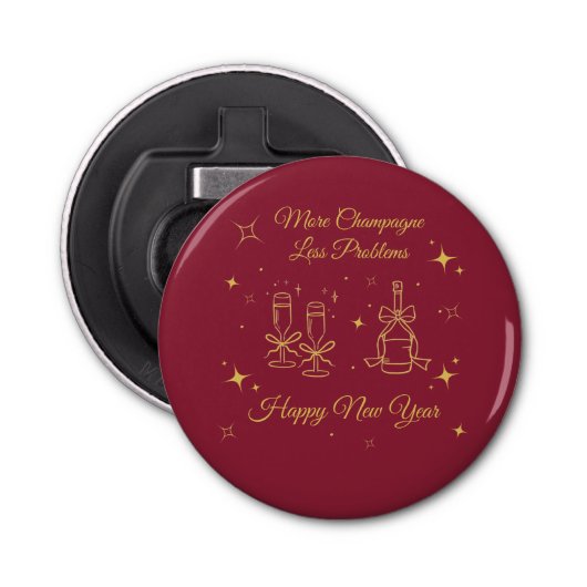 Gold Line Art New Year Design 栓抜き (正面)