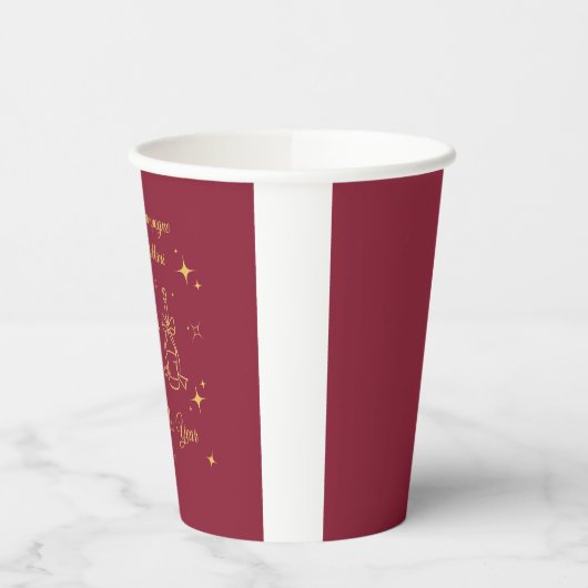 Gold Line Art New Year Design 紙コップ (左)