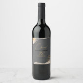 Gold Line Floral 25th Anniversary Cheers ID1169 ワインラベル (正面)