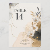 Gold Line Floral 25th Anniversary Table Num ID1169 招待状 (裏面)
