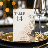 Gold Line Floral 25th Anniversary Table Num ID1169 招待状