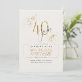 Gold Line Floral 40周年の記念ID1169 招待状 (スタンド正面)