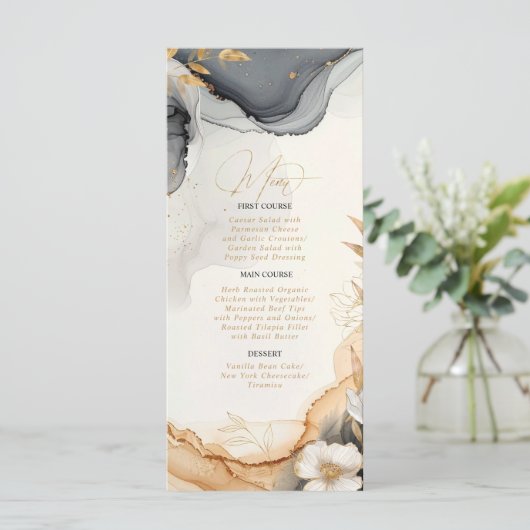 Gold Line Floral 40th Anniversary Menu ID1169 (スタンド正面)