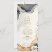 Gold Line Floral 50th Anniversary Menu ID1169 (正面)