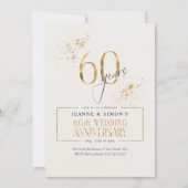Gold Line Floral 60th Anniversary ID1169 招待状 (正面)