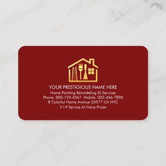 Gold Line Roller Brush Home Painter 名刺 (裏面)