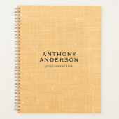 Gold Linen Texture with Subtle White Sparkle プランナー手帳 (正面)