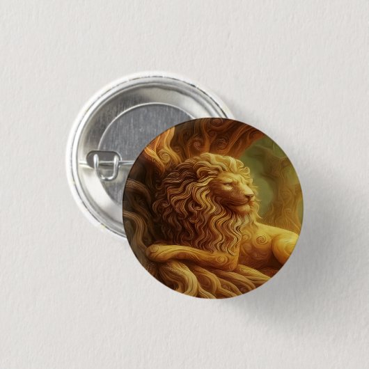 Gold Lion Button 缶バッジ (正面&裏面)