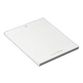 Gold Little Heart Handwritten Name Lined ノートパッド (アングル)