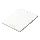 Gold Little Heart Handwritten Name Lined ノートパッド (回転)