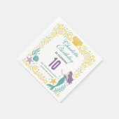 Gold Little Mermaid 10th Birthday | Under the Sea スタンダードカクテルナプキン (角)
