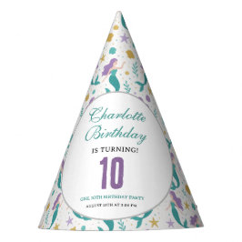 Gold Little Mermaid 10th Birthday | Under the Sea パーティーハット