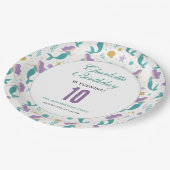 Gold Little Mermaid 10th Birthday | Under the Sea ペーパープレート (アングル)