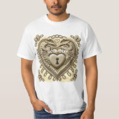 Gold lock Heart  Tシャツ (正面)
