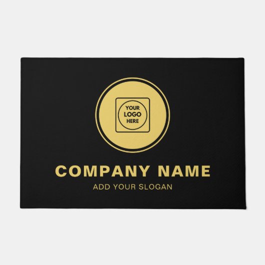 Gold Logo Custom Business Branding doormat ドアマット (正面)
