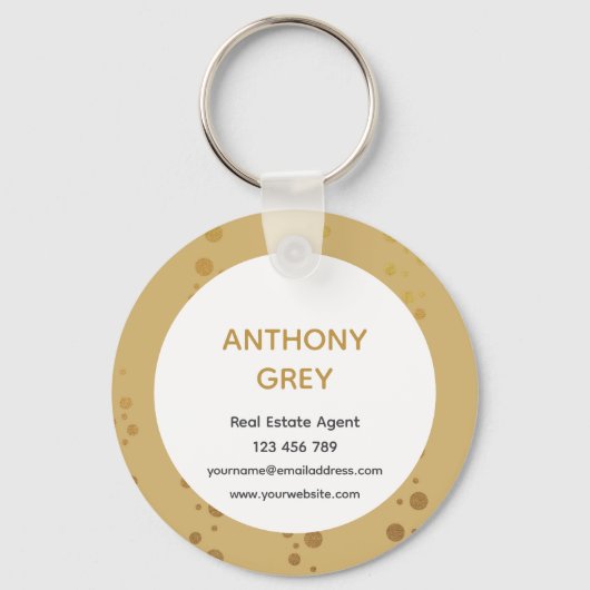 Gold Logo Real Estate Business Promotional キーホルダー (裏面)