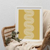 Gold Lombard Wavy Lines Modern Minimal Art Print ポスター