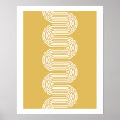 Gold Lombard Wavy Lines Modern Minimal Art Print ポスター (正面)