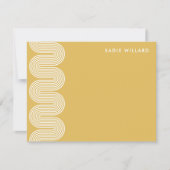 Gold Lombard Wavy Lines Modern Stationery Card ノートカード (正面)