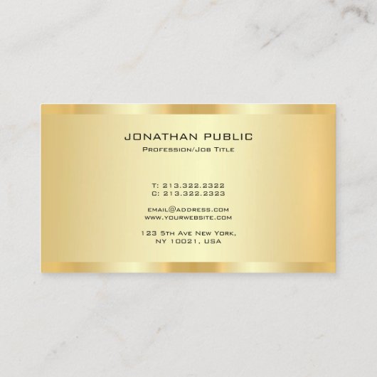 Gold Look Professional Elegant Create Your Own 名刺 (裏面)