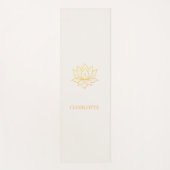 Gold lotus flower name ivory ヨガマット (正面)