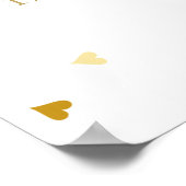 Gold Love Hearts Baby Shower / Sprinkle Welcome ポスター (角)