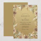 Gold Lush Autumnal Wedding 招待状 (正面/裏面)