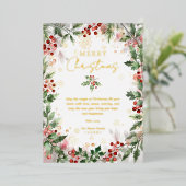 Gold Luxurious Classy Christmas Holly Branches  箔シーズンカード (立ち正面)
