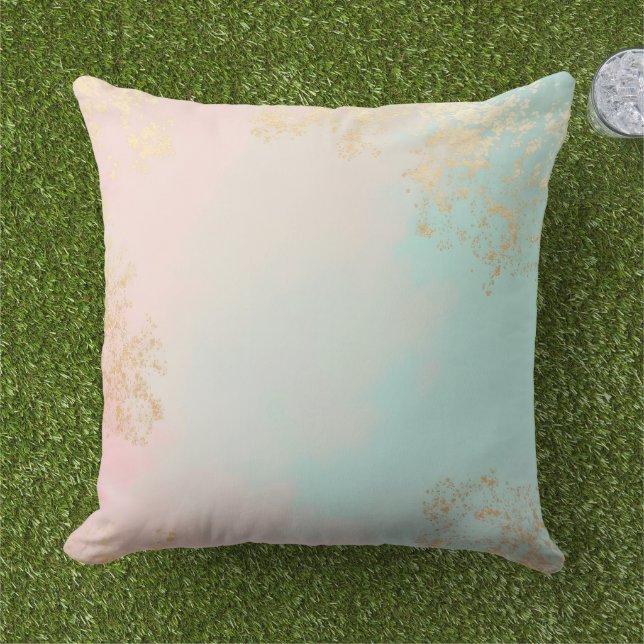 Gold Luxury Modern Blush Pink Soft Mint Collection アウトドアクッション (芝生)