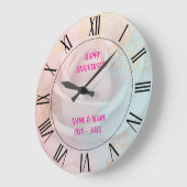 Gold Luxury Modern Blush Pink Soft Mint Collection ラージ壁時計 (傾斜)