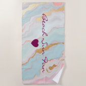 Gold Luxury Popular Blush Pink Mint Collection ビーチタオル (正面)