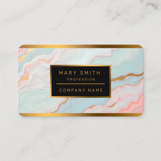 Gold Luxury Popular Blush Pink Mint Collection 名刺 (正面)