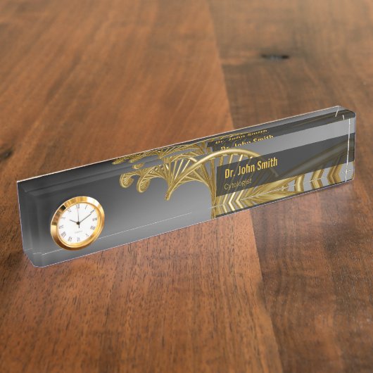 Gold Luxury Professional Medical DNA Strand デスクネームプレート (側面)