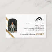 Gold Luxury Real Estate Agent Photo Monogram Luxe 名刺 (裏面)