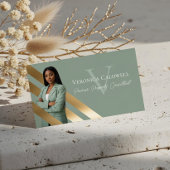 Gold Luxury Real Estate Agent Photo Monogram Luxe 名刺