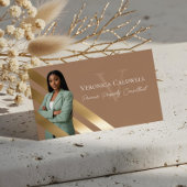 Gold Luxury Real Estate Agent Photo Monogram Luxe 名刺