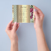 Gold Makeup Beauty Salon Rose Hair Nails Lace チラシ (手)