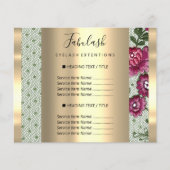 Gold Makeup Beauty Salon Rose Hair Nails Lace チラシ (正面)