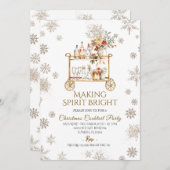 Gold Making Spirits Bright Cocktail Holiday Party  招待状 (正面/裏面)