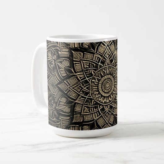 Gold Mandala  コーヒーマグカップ (正面左)