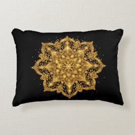 Gold Mandala Pillow Luxury Decorative Throw  アクセントクッション